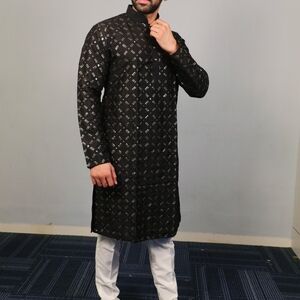 Men's Black Patterned Jacket